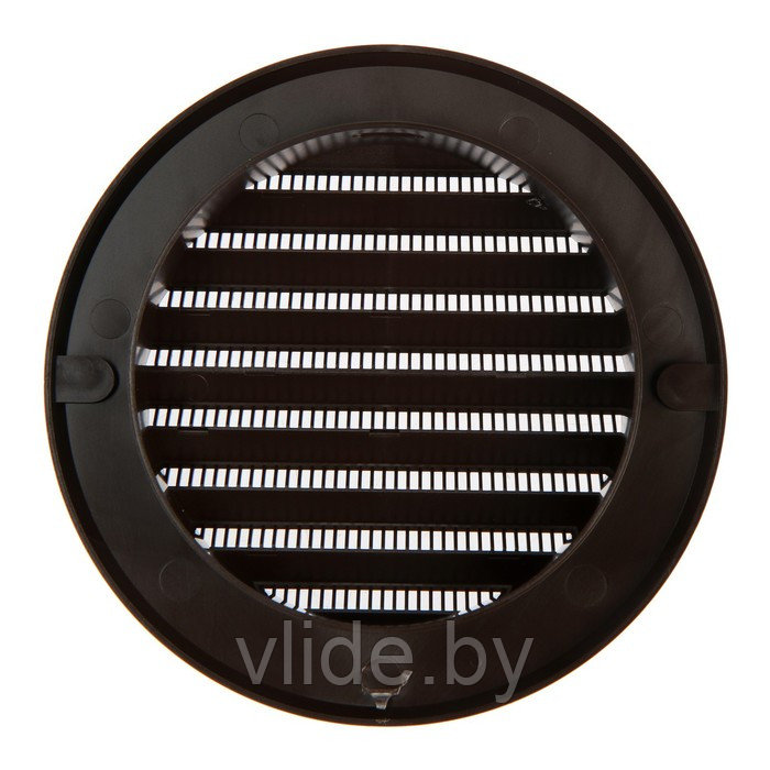Решетка вентиляционная ZEIN, d=100 мм, круглая, с сеткой, фланец, неразъемная, коричневый - фото 6 - id-p219018442