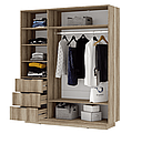 Модульная спальня Даллас - Композиция 1 - Дуб Каньон / Софт Графит (Стендмебель), фото 4