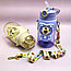 Бутылка Мишка в иллюминаторе с клапаном, трубочкой и ремешком 680 мл. / Наклейки в подарок Фиолетовый, фото 7