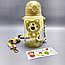 Бутылка Мишка в иллюминаторе с клапаном, трубочкой и ремешком 680 мл. / Наклейки в подарок Бежевый, фото 8