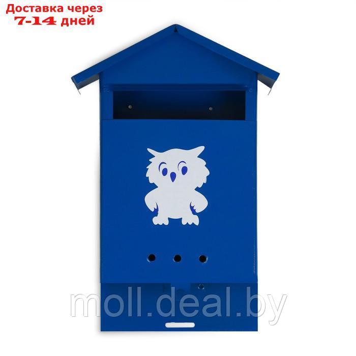 Ящик почтовый без замка (с петлёй), вертикальный, "Домик", синий - фото 3 - id-p218977111
