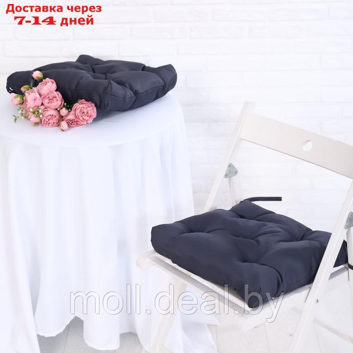 Набор подушек для стула непромокаемых 40х40см 2 шт, цвет т-серый, файберфлекс, грета 20%, пэ