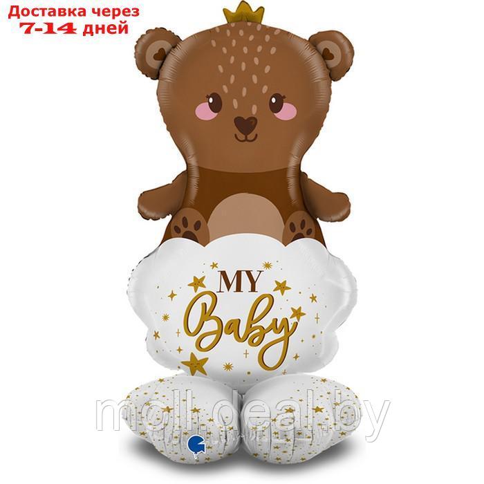 Шар фольгированный 47" фигура "Медвежонок для малыша, на подставке" - фото 1 - id-p219014915