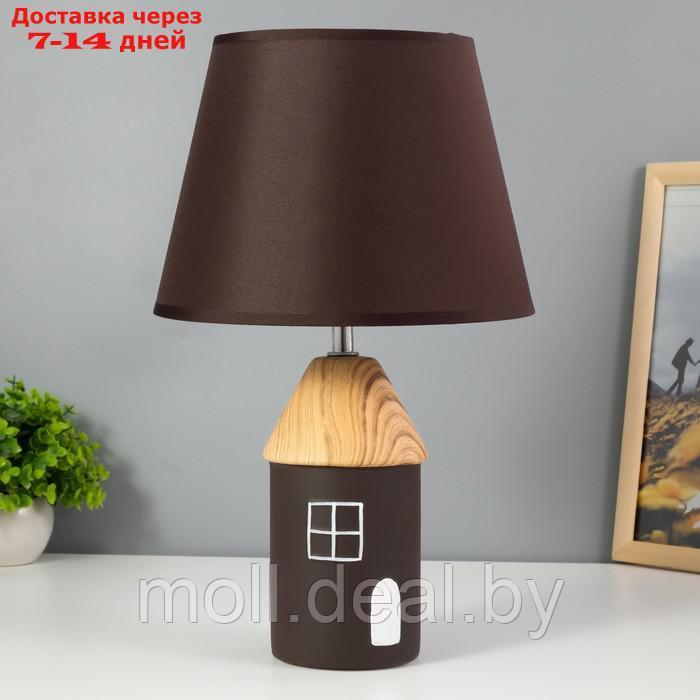 Настольная лампа "Домик" E14 40Вт коричневый 22х22х36 см - фото 1 - id-p218982070