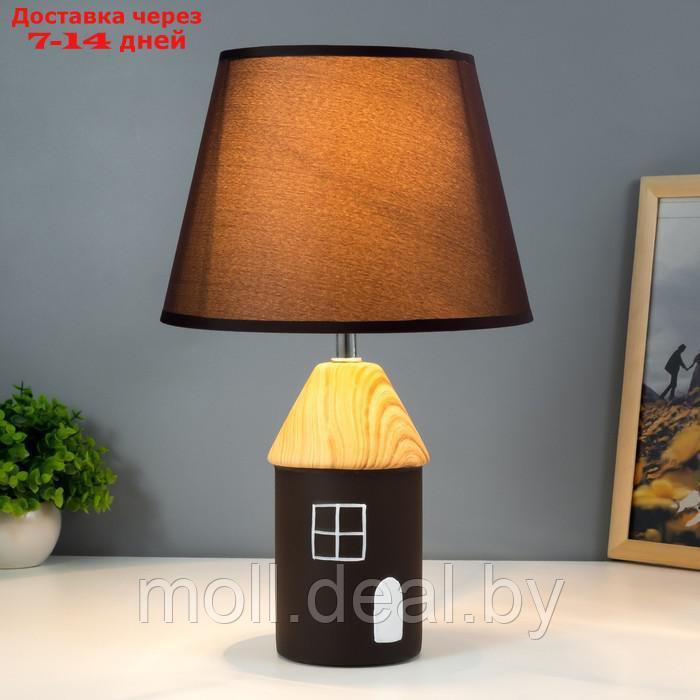Настольная лампа "Домик" E14 40Вт коричневый 22х22х36 см - фото 2 - id-p218982070