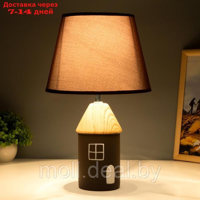 Настольная лампа "Домик" E14 40Вт коричневый 22х22х36 см - фото 3 - id-p218982070