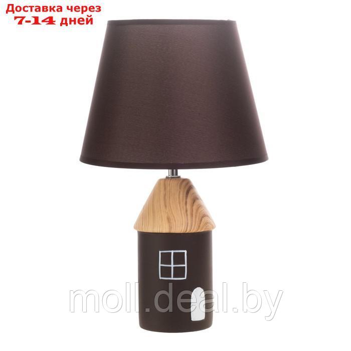 Настольная лампа "Домик" E14 40Вт коричневый 22х22х36 см - фото 8 - id-p218982070