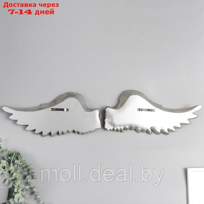 Сувенир полистоун настенный декор "Серебряные крылья" набор 2 шт размер крыла 18х41х6 см - фото 3 - id-p218953327