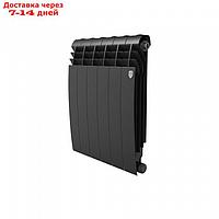 Радиатор биметаллический Royal Thermo BiLiner new/Noir Sable, 500 x 80 мм, 6 секций, черный
