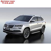 Пороги на автомобиль "Silver" Rival для Skoda Karoq 2020-н.в., 180 см, 2 шт., алюминий, F180AL.5103.1