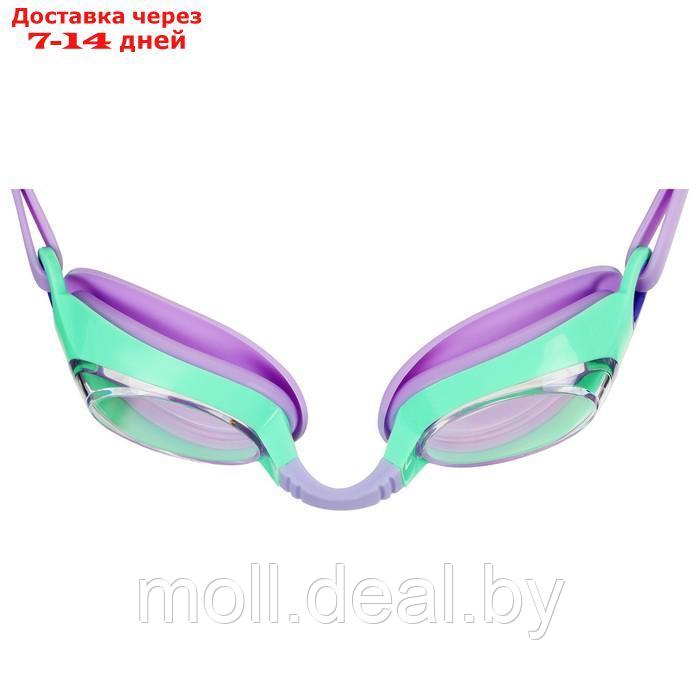 Очки для плавания детские + беруши и набор носовых перемычек, цвет фиолетовый/зелёный - фото 3 - id-p219014191