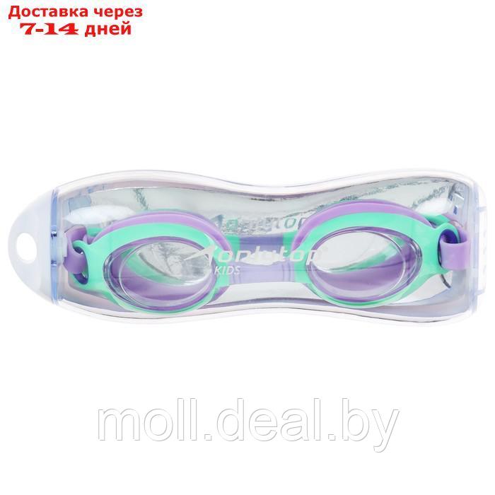 Очки для плавания детские + беруши и набор носовых перемычек, цвет фиолетовый/зелёный - фото 5 - id-p219014191