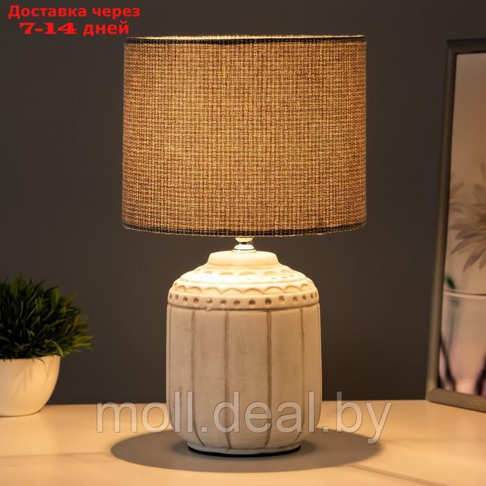 Настольная лампа "Асни" Е14 40Вт бело-коричневый 19х19х32 см - фото 2 - id-p219014225