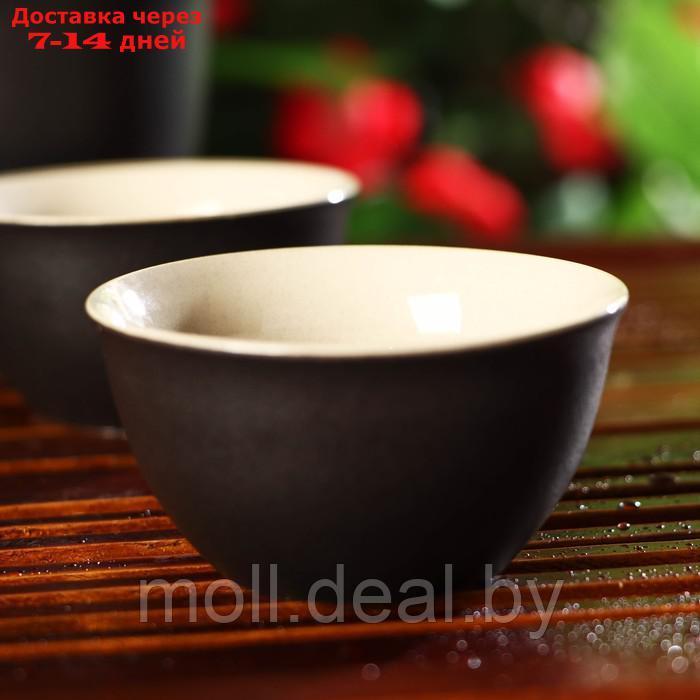 Набор для чайной церемонии керамический "Атмосфера", 6 предметов: чайник, 3 пиалы, тряпка, сумка, цвет - фото 4 - id-p219014264