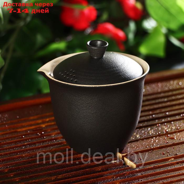 Набор для чайной церемонии керамический "Атмосфера", 6 предметов: чайник, 3 пиалы, тряпка, сумка, цвет - фото 6 - id-p219014264