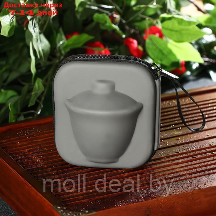 Набор для чайной церемонии керамический "Атмосфера", 6 предметов: чайник, 3 пиалы, тряпка, сумка, цвет - фото 7 - id-p219014264