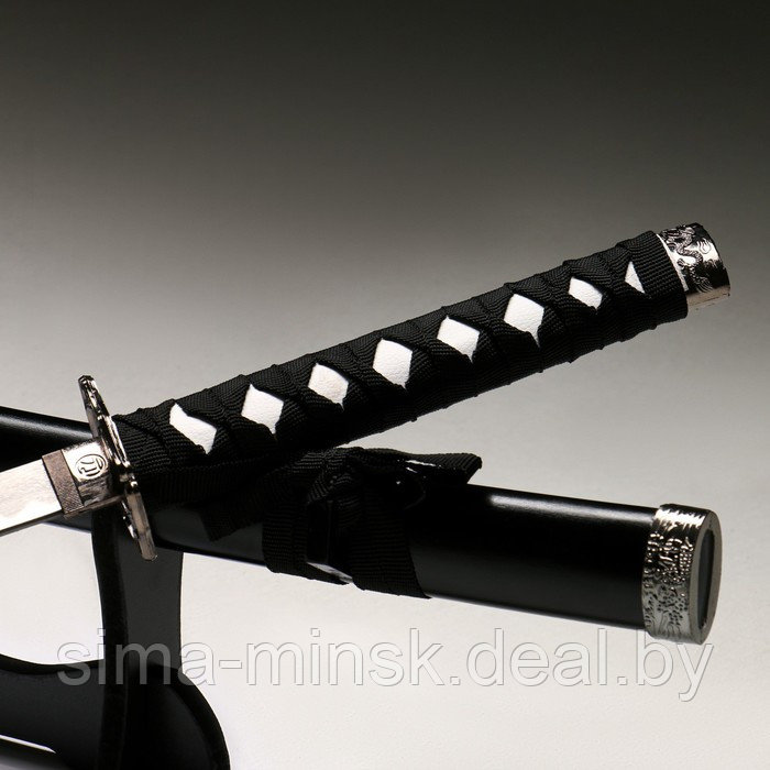 Сувенирное оружие «Катана на подставке», чёрные ножны, 100 см, микс - фото 4 - id-p219022731