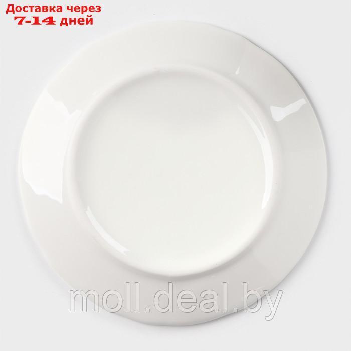 Чайная пара керамическая "Роскошь", 3 предмета: кружка 200 мл, блюдце d=15 см, ложка h=13 см, цвет белый - фото 6 - id-p219014333