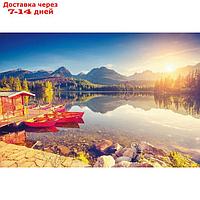 Фотообои "Рассвет на горном озере" M 409 (4 полотна), 400х270 см