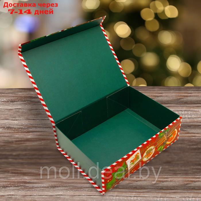 Коробка подарочная складная "Изумрудный винтаж" 26,5х20х8,3 - фото 5 - id-p219014432