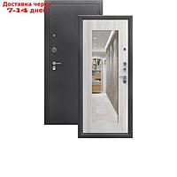 Входная дверь "Да-66 Милли", 870 × 2050 мм, левая, цвет антик серебро / ясень ривьера айс