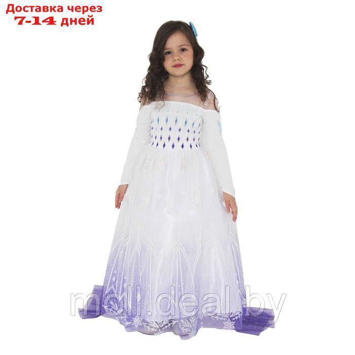 Карнавальный костюм "Эльза 2 пышное, белое платье" р.32, рост 122 см - фото 1 - id-p219014449