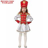 Карнавальный костюм "Мажорета", жакет, юбка, кивер, р.134-68