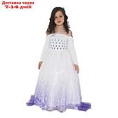 Карнавальный костюм "Эльза 2  пышное, белое платье" р.34, рост 134 см