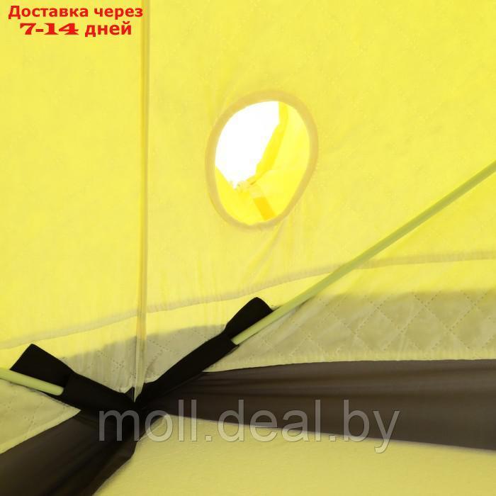 Палатка зимняя утепленная Helios "Куб", 1.75 х 1.75 м, цвет желтый/серый (HS-WSCI-175YG) - фото 7 - id-p219014528