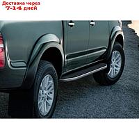 Пороги на автомобиль "Premium" Rival для Toyota Hilux VII 2005-2015, 193 см, 2 шт., алюминий, A193ALP.5703.1