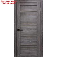Дверное полотно Х1, 2000 × 600 мм, цвет дуб шале серебро / стекло сатин