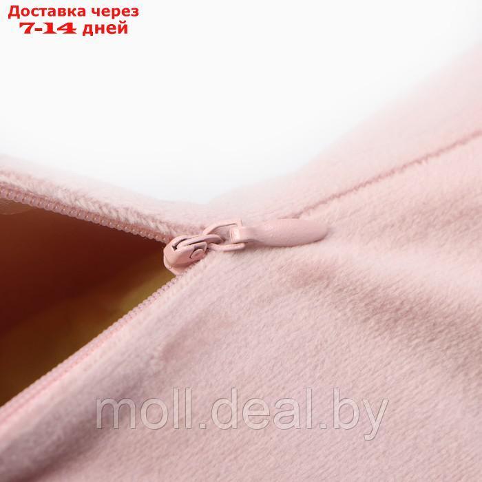 Чехол на подушку 2шт. с кисточками Этель цвет розовый, 45х45 см, 100% п/э, велюр - фото 3 - id-p219014571