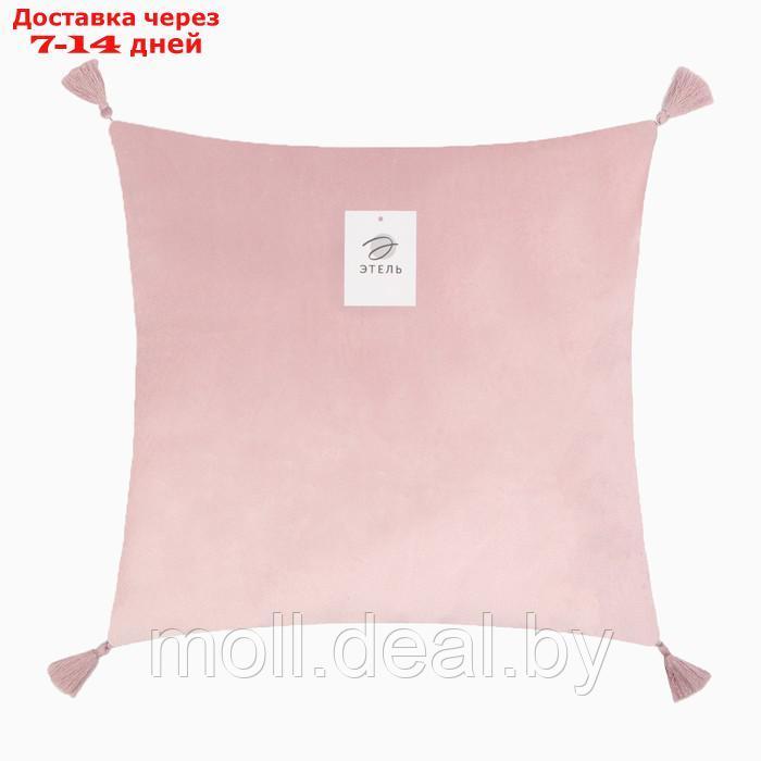 Чехол на подушку 2шт. с кисточками Этель цвет розовый, 45х45 см, 100% п/э, велюр - фото 5 - id-p219014571
