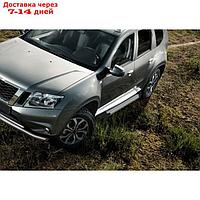 Пороги на автомобиль "Silver" Rival для Nissan Terrano III 2014-2017 2017-н.в.,Renault Arkana 2019-н.в.,Duster