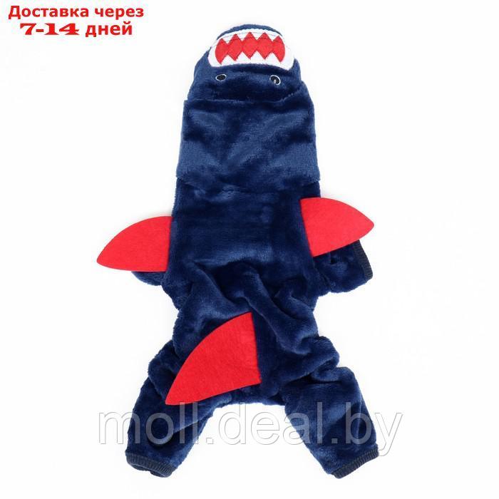 Комбинезон "Акула" с капюшоном, размер XS (ДС 20 см, ОГ 30 см, ОШ 20 см), синий - фото 9 - id-p219013600