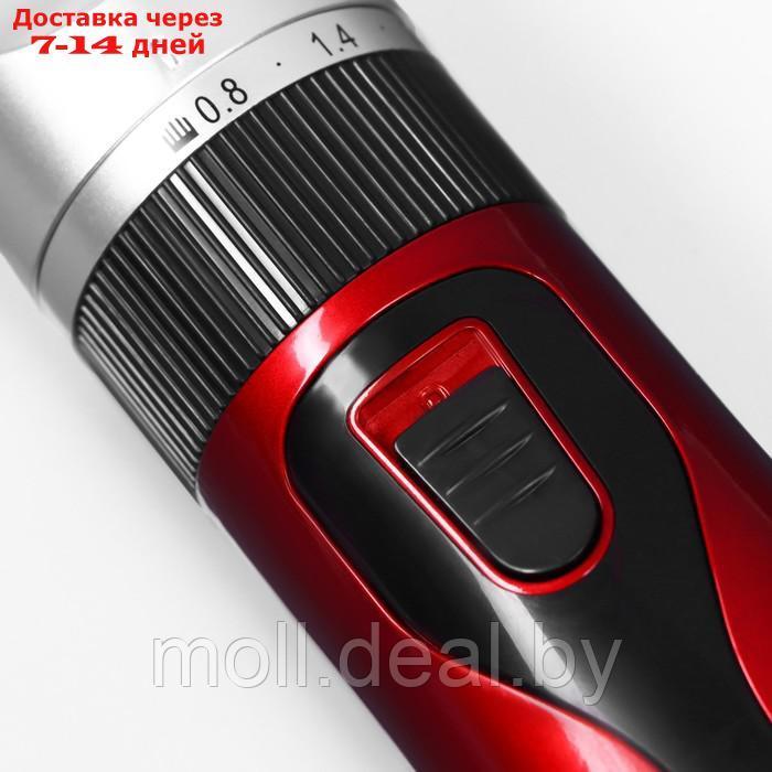 Машинка для стрижки с керамическим лезвием, регулировка ножа, USB-зарядка красная - фото 7 - id-p219014712