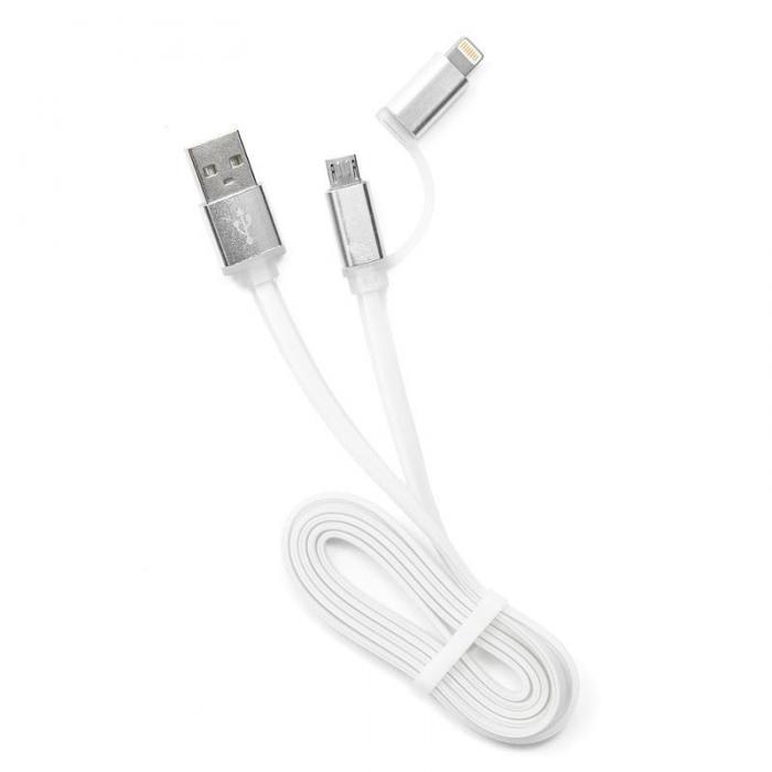 Аксессуар Gembird Cablexpert USB AM/microBM 5P to iPhone Lightning 1m White CC-mAPUSB2w1m - фото 1 - id-p218671554