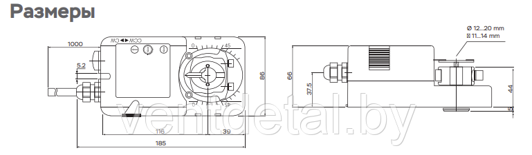 Электропривод UCP RMU-230-10 (10 Hm) - фото 5 - id-p219026883