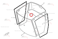 Стекло двери справа B81.00948 для свеклоуборочного комбайна Grimme Rexor 620/630