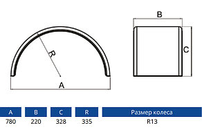 Крыло грязезащитное для прицепа закрытое пластиковое R13-R14, фото 2