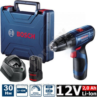 Bosch GSB 120-LI Professional (0.601.9G8.100), Аккумуляторная ударная дрель-шуруповерт, 12 В/2,0 Ач Li-ion, 2 - фото 1 - id-p219029354