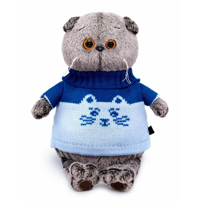Мягкая игрушка «Басик в свитере «Кот», 25 см - фото 1 - id-p219036492