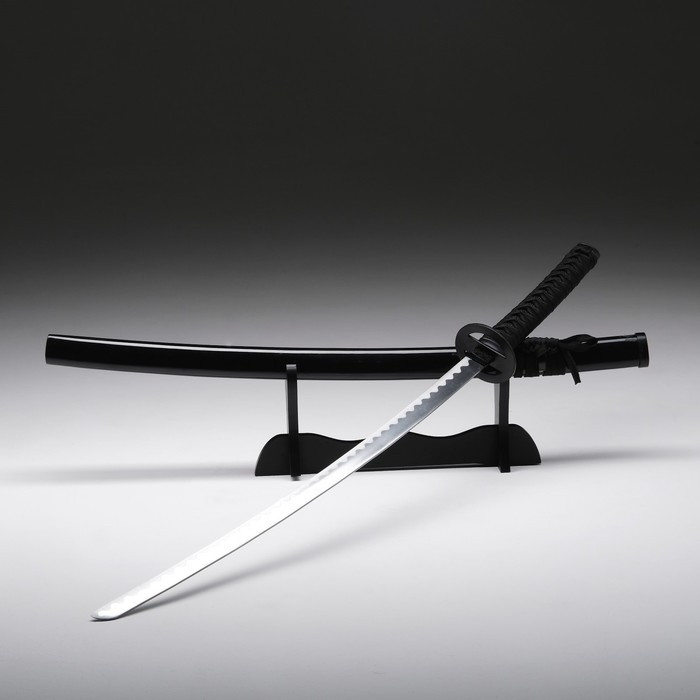 Сувенирное оружие «Катана на подставке», чёрные ножны, 100 см, микс - фото 1 - id-p219037373
