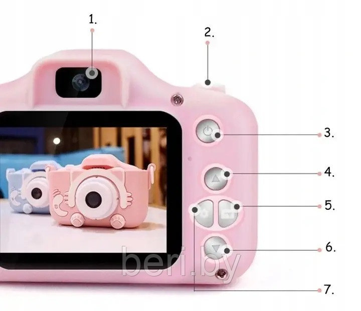 Детский цифровой фотоаппарат с селфи камерой Котик, Fun Camera - фото 4 - id-p219036835