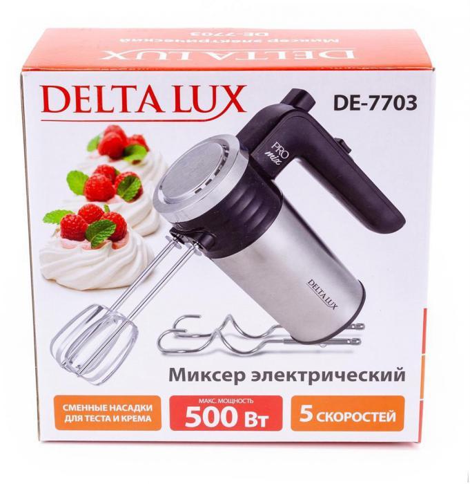 Миксер ручной электрический для кухни с венчиками насадками мощный кухонный погружной для теста DELTA LUX - фото 7 - id-p215918778