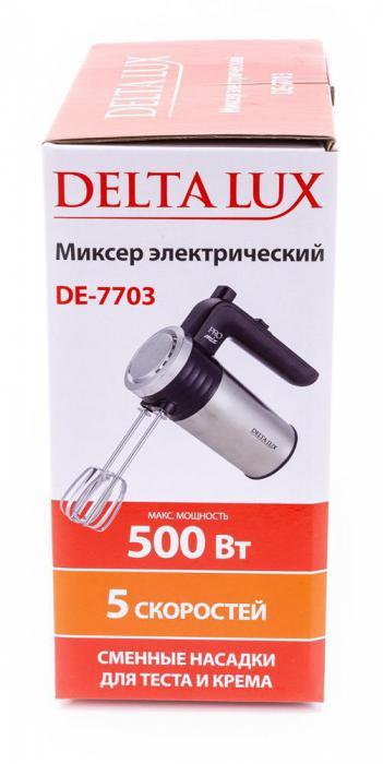 Миксер ручной электрический для кухни с венчиками насадками мощный кухонный погружной для теста DELTA LUX - фото 10 - id-p215918778