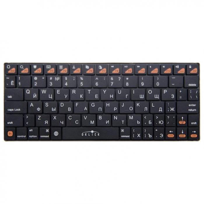 Беспроводная компактная клавиатура Oklick 840S Wireless Bluetooth Keyboard для компьютера ПК - фото 1 - id-p216010941