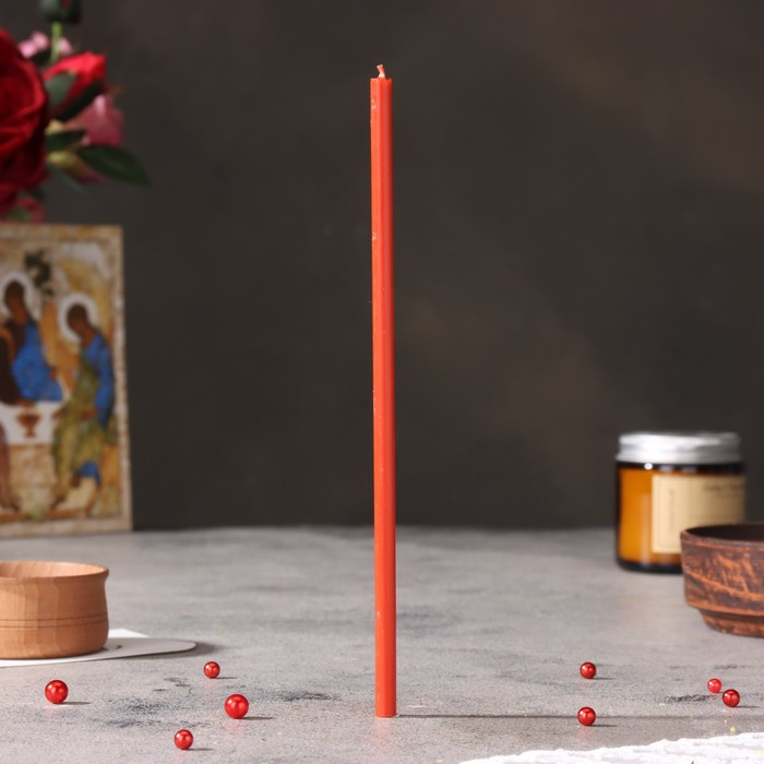 Церковная свеча из воска №60, красный, 1кг - фото 2 - id-p219042245