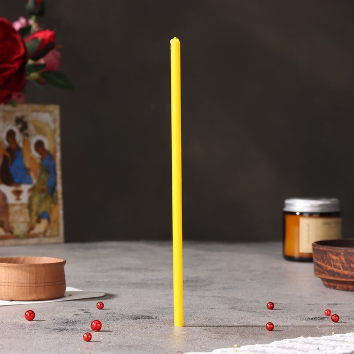 Церковная свеча из воска №60, желтый, 1кг - фото 2 - id-p219042250