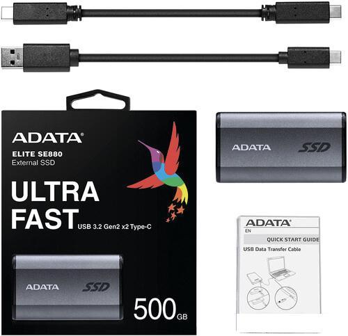Внешний накопитель ADATA Elite SE880 500GB AELI-SE880-500GCGY - фото 2 - id-p218587813